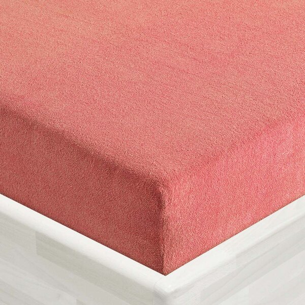 Detské froté napínacie prestieradlo do postieľky FR-001 Koralové 60 x 120 x 10 cm - do postieľky