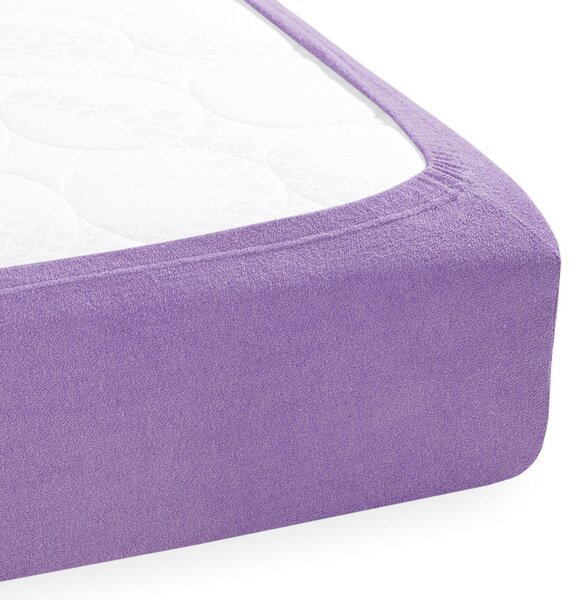 Detské froté napínacie prestieradlo do postieľky FR-012 Levanduľové 60 x 120 x 10 cm - do postieľky