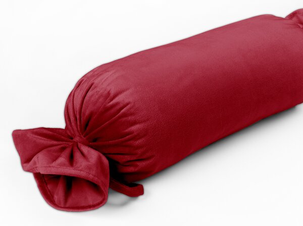 Biante Zamatový vankúš valec bonbon Velvet Prémium SVP-007 Malinovo červený 15x40 cm