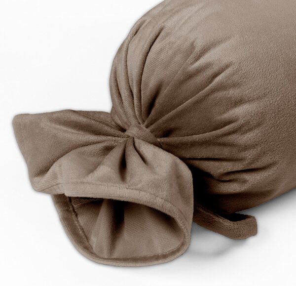 Biante Zamatový vankúš valec bonbon Velvet Prémium SVP-005 Svetlo hnedý 15x40 cm