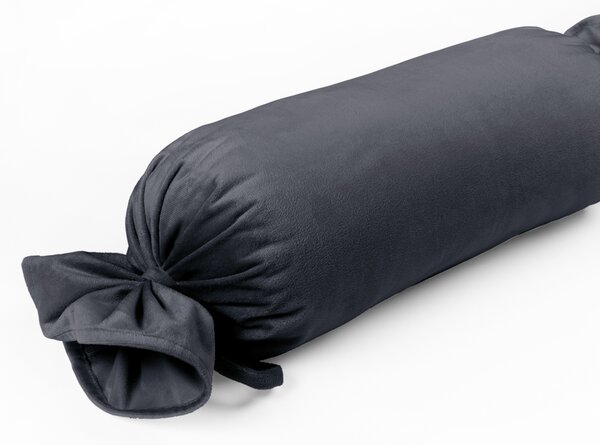 Biante Zamatový vankúš valec bonbon Velvet Prémium SVP-004 Antracitovo sivý 15x40 cm