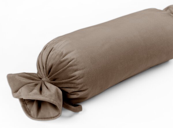 Biante Zamatový vankúš valec bonbon Velvet Prémium SVP-005 Svetlo hnedý 15x40 cm