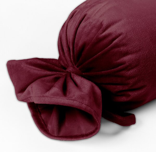 Biante Zamatový vankúš valec bonbon Velvet Prémium SVP-010 Tmavo vínový 15x80 cm