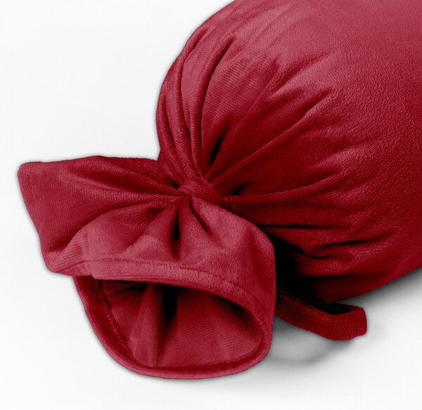 Biante Zamatový vankúš valec bonbon Velvet Prémium SVP-007 Malinovo červený 15x40 cm