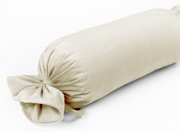 Biante Zamatový vankúš valec bonbon Velvet Prémium SVP-003 Smotanový 15x60 cm