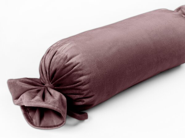 Biante Zamatový vankúš valec bonbon Velvet Prémium SVP-019 Hnedofialový 15x40 cm
