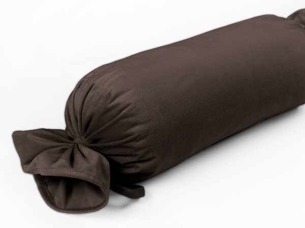 Biante Zamatový vankúš valec bonbon Velvet Prémium SVP-016 Tmavo hnedý 15x40 cm