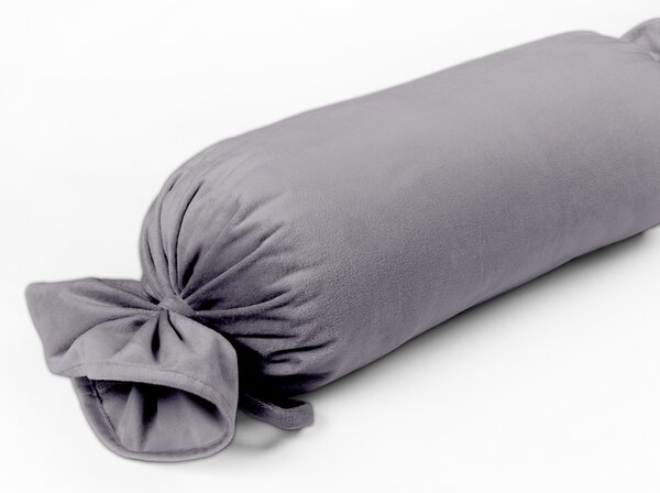Biante Zamatový vankúš valec bonbon Velvet Prémium SVP-013 Sivý 15x40 cm