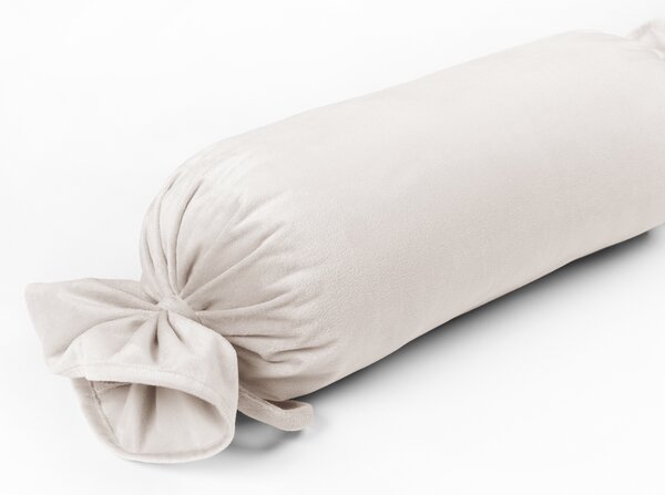 Biante Zamatový vankúš valec bonbon Velvet Prémium SVP-024 Krémovo biely 15x40 cm