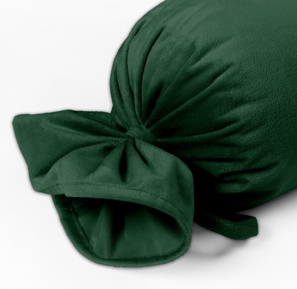 Biante Zamatový vankúš valec bonbon Velvet Prémium SVP-012 Zelený 15x40 cm