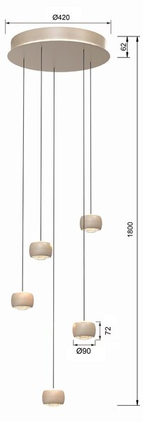 ZÁVESNÉ LED SVIETIDLO, 42/180/42 cm - Interiérové svietidlá