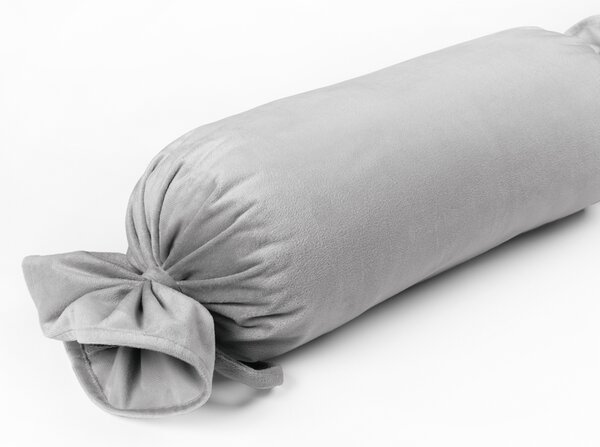 Biante Zamatový vankúš valec bonbon Velvet Prémium SVP-027 Svetlo sivý 15x60 cm