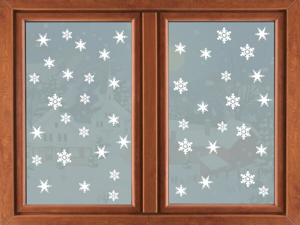 Vianočné samolepky-02, Samolepky na okno