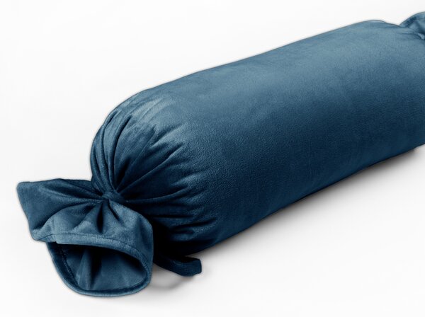 Biante Zamatový vankúš valec bonbon Velvet Prémium SVP-028 Petrolejovo modrý 15x40 cm