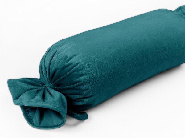 Biante Zamatový vankúš valec bonbon Velvet Prémium SVP-025 Petrolejový 15x40 cm