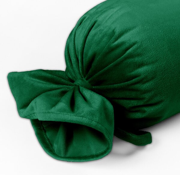 Biante Zamatový vankúš valec bonbon Velvet Prémium SVP-032 Zelený 15x40 cm