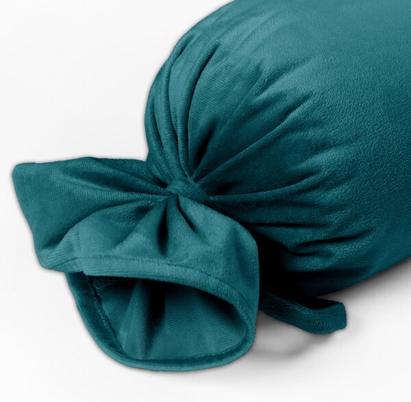 Biante Zamatový vankúš valec bonbon Velvet Prémium SVP-025 Petrolejový 15x40 cm