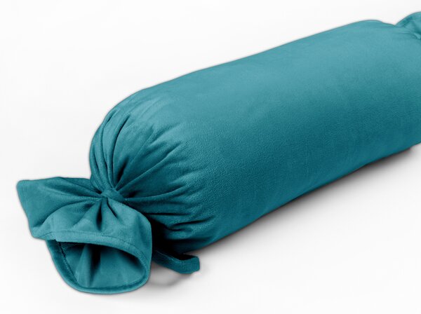 Biante Zamatový vankúš valec bonbon Velvet Prémium SVP-035 Tyrkysovo modrý 15x40 cm