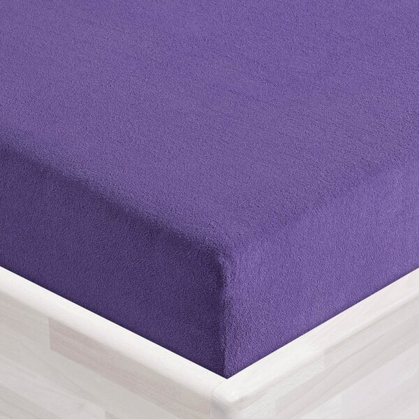 Detské froté napínacie prestieradlo do postieľky FR-013 Fialové 60 x 120 x 10 cm - do postieľky
