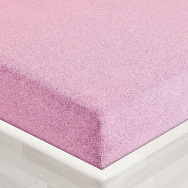 Detské froté napínacie prestieradlo do postieľky FR-008 Ružová lila 60 x 120 x 10 cm - do postieľky