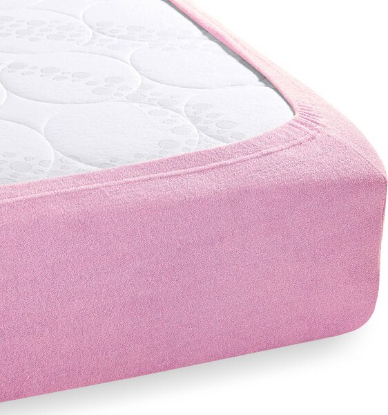 Detské froté napínacie prestieradlo do postieľky FR-008 Ružová lila 60 x 120 x 10 cm - do postieľky