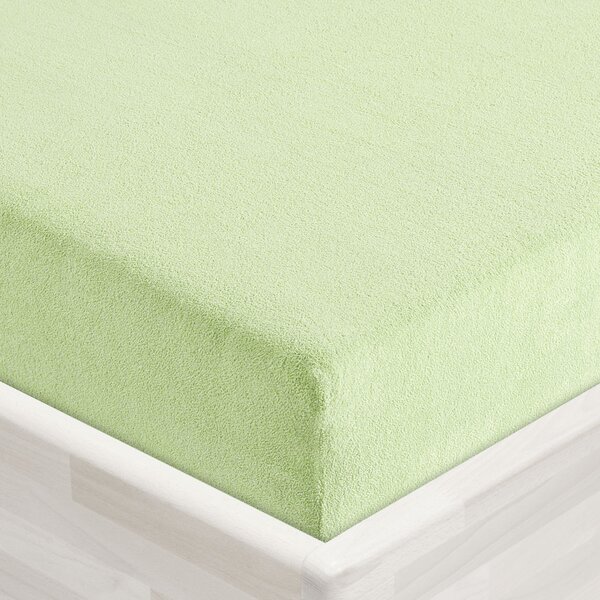 Detské froté napínacie prestieradlo do postieľky FR-018 Pastelovo zelené 60 x 120 x 10 cm - do postieľky