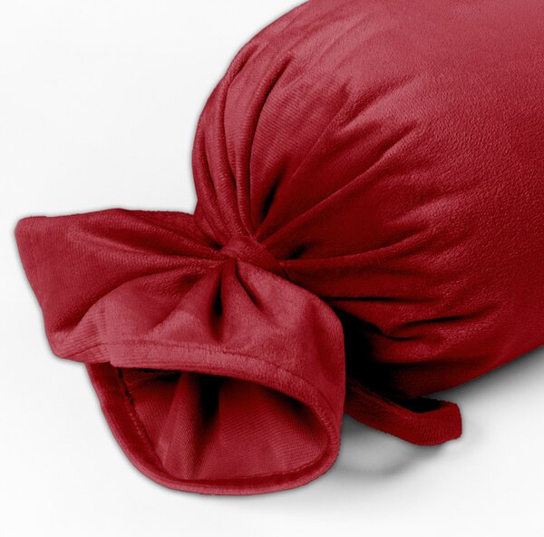 Biante Zamatový vankúš valec bonbon Velvet Prémium SVP-038 Sýto červený 15x40 cm