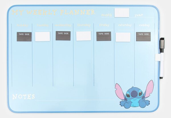 Sinsay - Týždenná plánovacia tabuľa s markerom Stitch - svetlomodrá