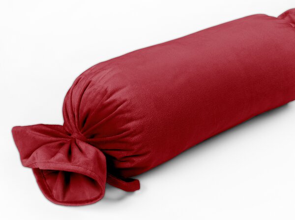 Biante Zamatový vankúš valec bonbon Velvet Prémium SVP-038 Sýto červený 15x40 cm