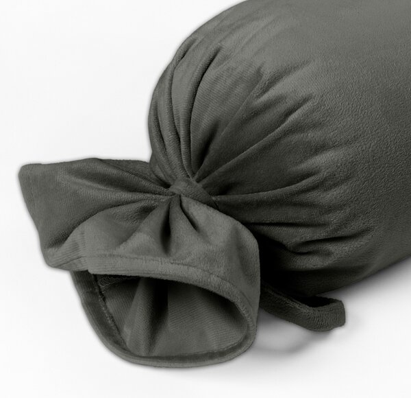 Biante Zamatový vankúš valec bonbon Velvet Prémium SVP-021 Tmavo sivozelený 15x40 cm