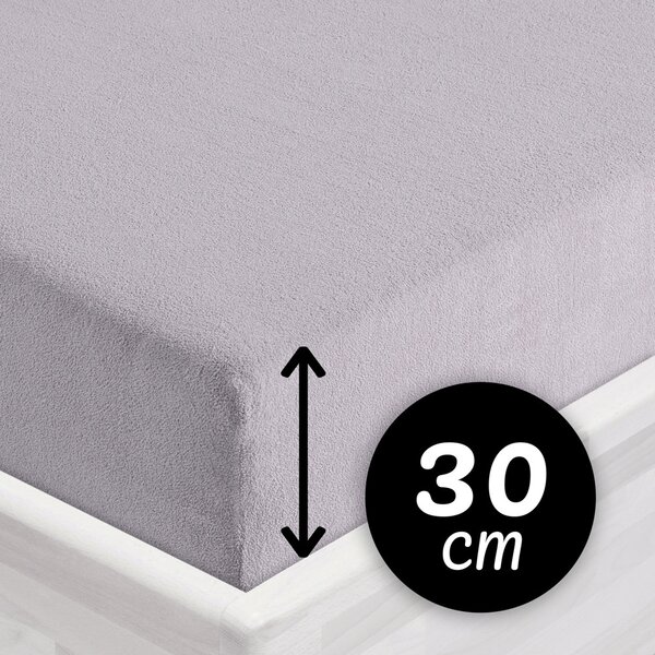 Froté napínacie prestieradlo na vysoký matrac FR-028 Svetlo sivé 80 x 200 - výška 30 cm