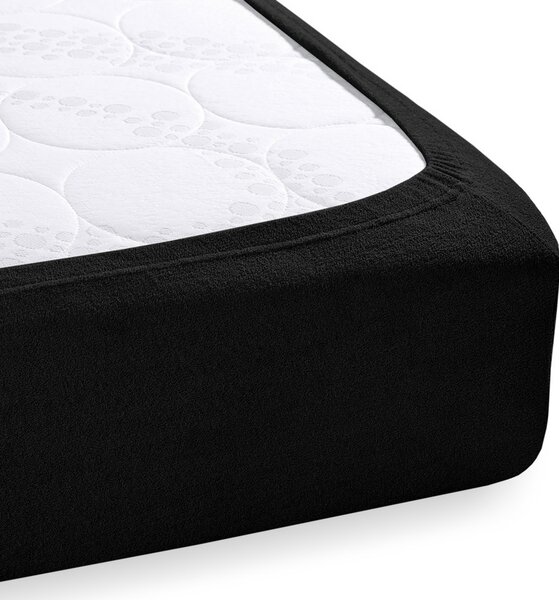 Froté napínacie prestieradlo na vysoký matrac FR-030 Čierne 90 x 200 - výška 30 cm