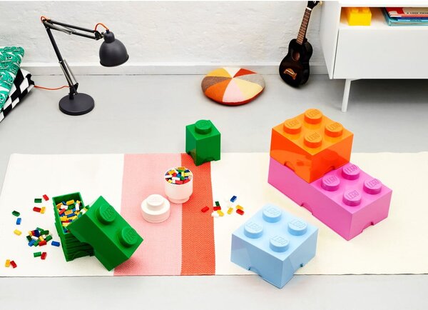 Svetlomodrý úložný box štvorec LEGO®