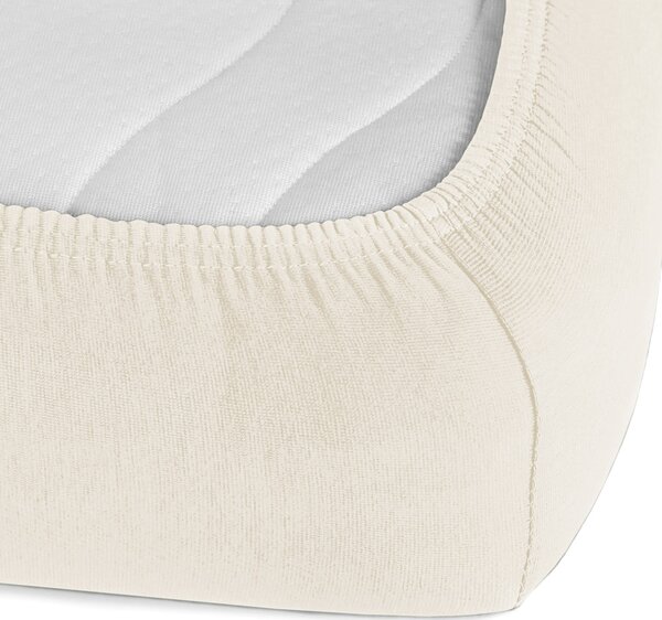 Jersey napínacie prestieradlo na extra vysoký matrac JR-002 Smotanové 80 x 200 - výška 40 cm