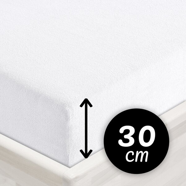 Froté napínacie prestieradlo na vysoký matrac FR-031 Biele 80 x 200 - výška 30 cm