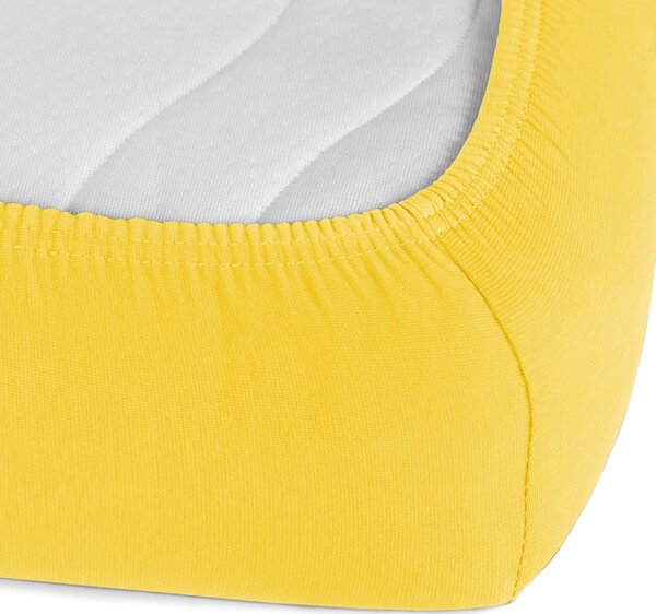 Jersey napínacie prestieradlo JR-003 Žlté 90 x 200 - výška 20 cm