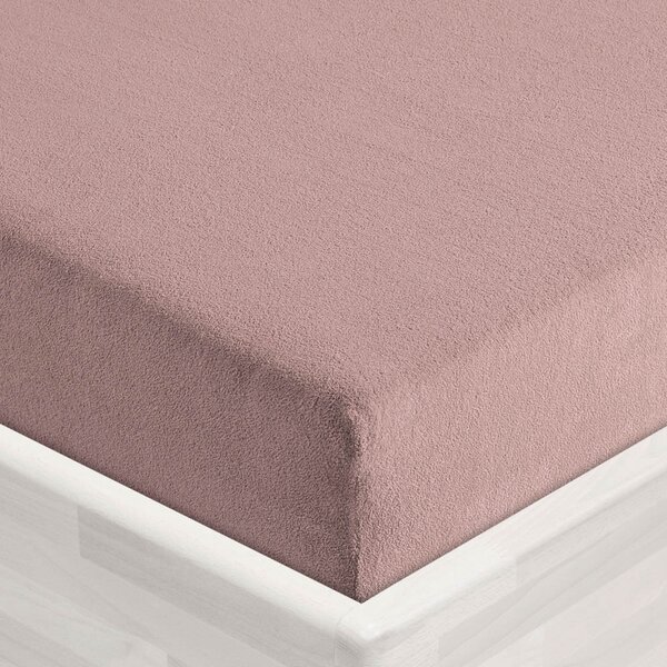 Detské froté napínacie prestieradlo do postieľky FR-024 Hnedoružové 60 x 120 x 10 cm - do postieľky