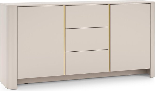 Komoda, kašmír, čierna, 168 x 84 x 39 cm