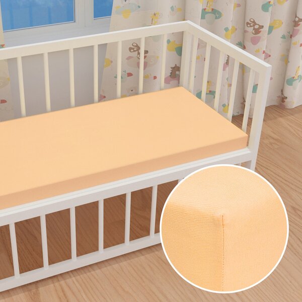 Detské jersey napínacie prestieradlo do postieľky JR-004 Marhuľové 60 x 120 x 10 cm - do postieľky