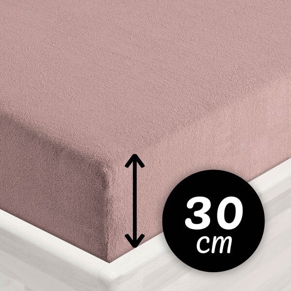 Froté napínacie prestieradlo na vysoký matrac FR-024 Hnedoružové 80 x 200 - výška 30 cm