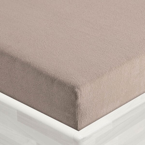 Detské froté napínacie prestieradlo do postieľky FR-027 Sivohnedé 60 x 120 x 10 cm - do postieľky