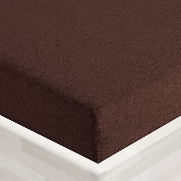 Detské froté napínacie prestieradlo do postieľky FR-026 Čokoládovo hnedé 60 x 120 x 10 cm - do postieľky