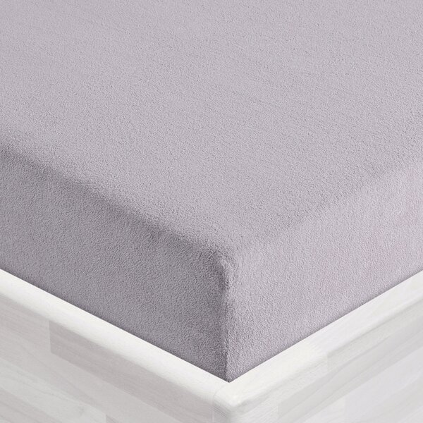 Detské froté napínacie prestieradlo do postieľky FR-028 Svetlo sivé 60 x 120 x 10 cm - do postieľky