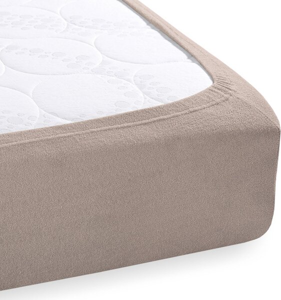 Detské froté napínacie prestieradlo do postieľky FR-027 Sivohnedé 60 x 120 x 10 cm - do postieľky