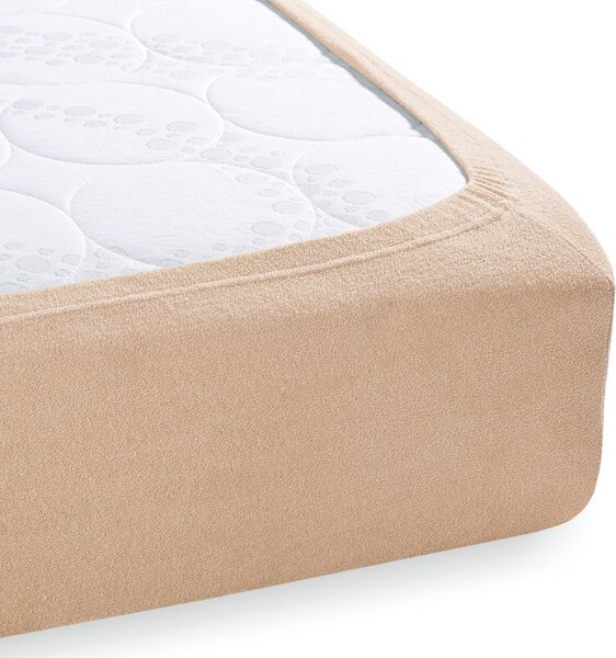 Froté napínacie prestieradlo na extra vysoký matrac FR-033 Béžové 80 x 200 - výška 40 cm
