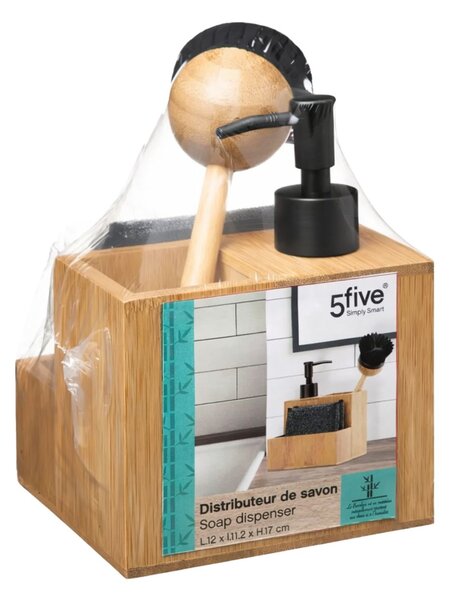 Dávkovač mydla Smart, bambus/s prvkami vo farbe nerez, 250 ml