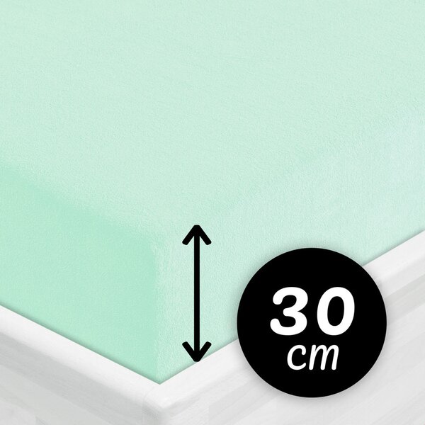 Froté napínacie prestieradlo na vysoký matrac FR-034 Mintové 80 x 200 - výška 30 cm
