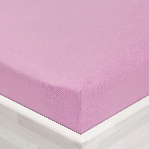 Detské jersey napínacie prestieradlo do postieľky JR-008 Ružová lila 60 x 120 x 10 cm - do postieľky