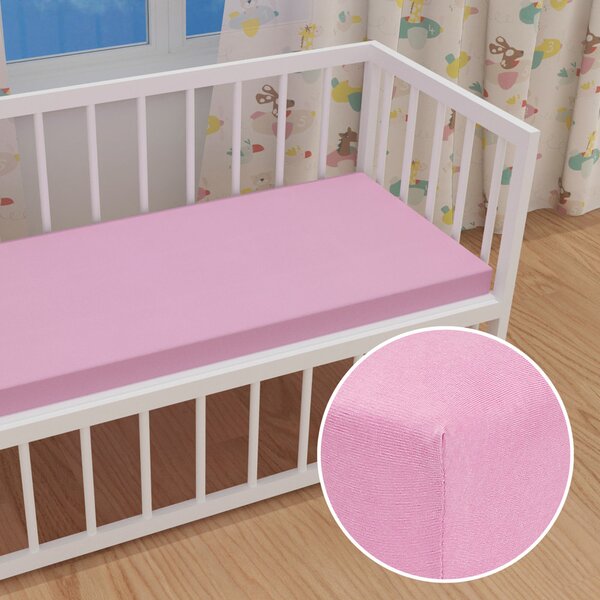 Detské jersey napínacie prestieradlo do postieľky JR-008 Ružová lila 60 x 120 x 10 cm - do postieľky