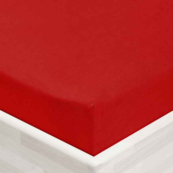 Detské jersey napínacie prestieradlo do postieľky JR-007 Sýto červené 60 x 120 x 10 cm - do postieľky